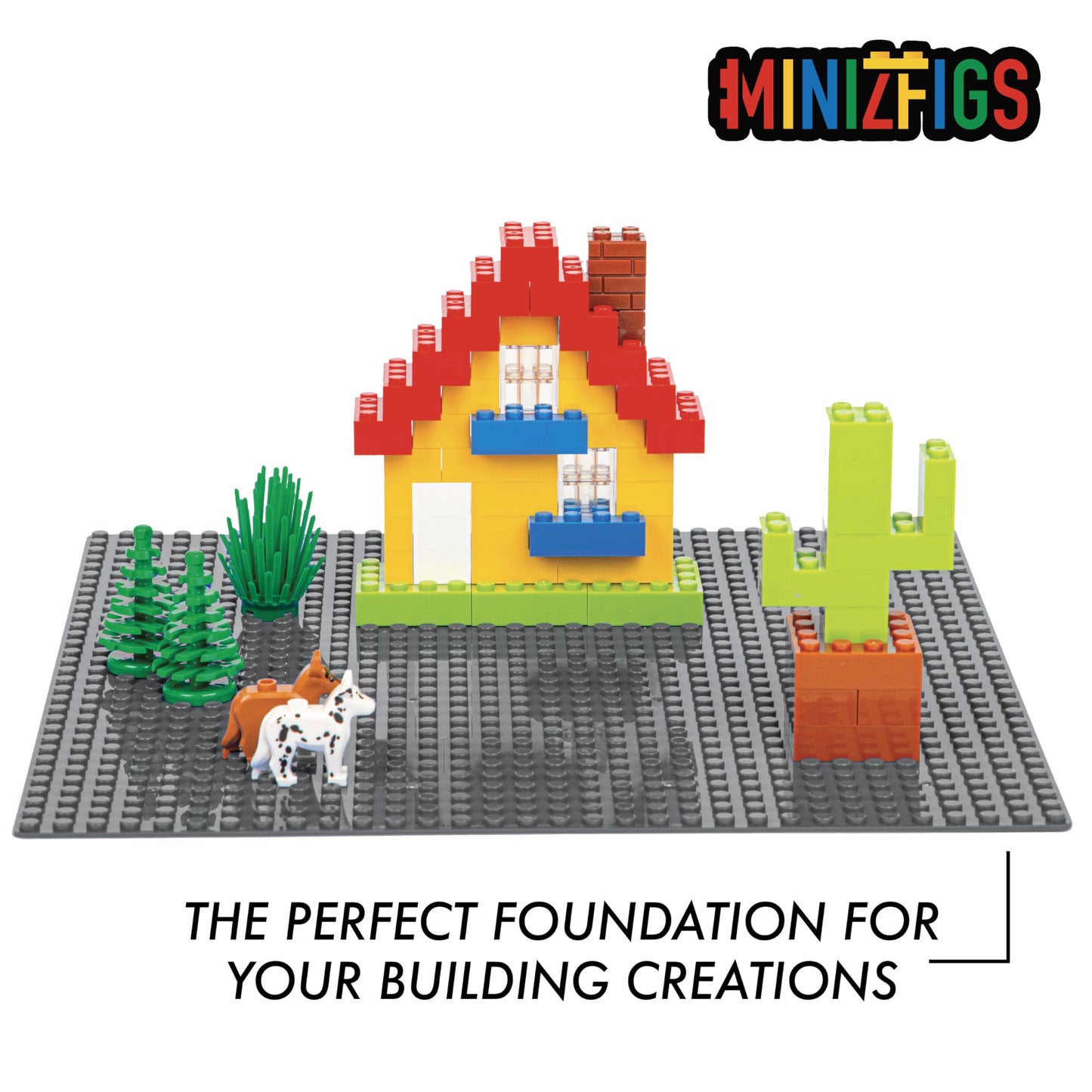 Minizfigs Classic Baseplate Building Base Plates For Building Bricks | Creative Stem 100% Compatible With Major Brands-Baseplate