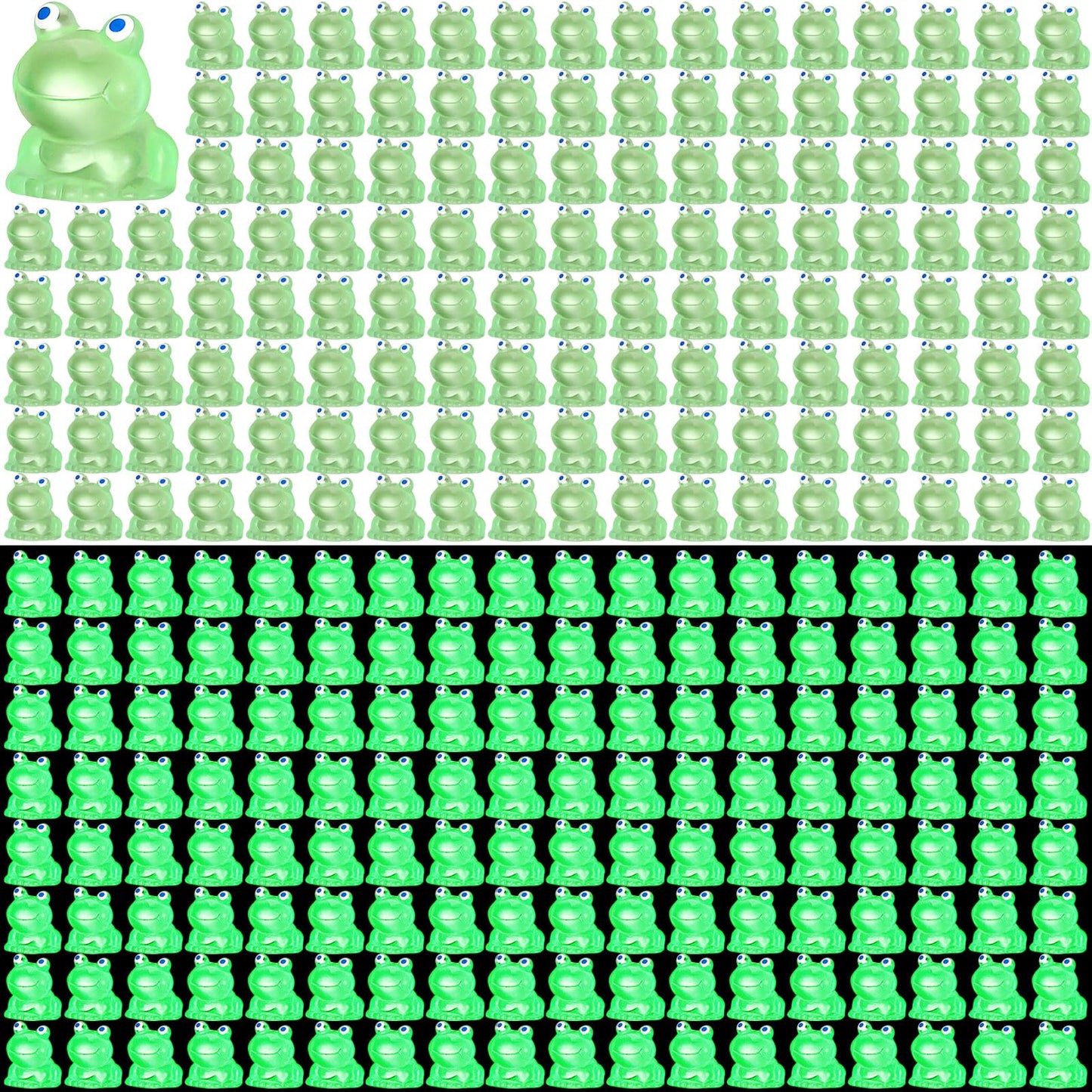 Chitidr Resin Mini Frogs Green Tiny Frog Glow in The Dark Tiny Frogs Luminous Mini Frogs Miniature Figurines Frogs DIY Crafts To