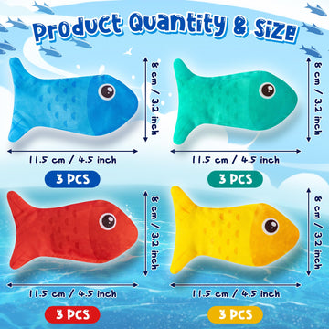 EYxsaxenk Fish Bean Bags - 12Pcs Nylon Tossing Game for Kids, Indoor/Outdoor Use, Fun Family Party Supplies