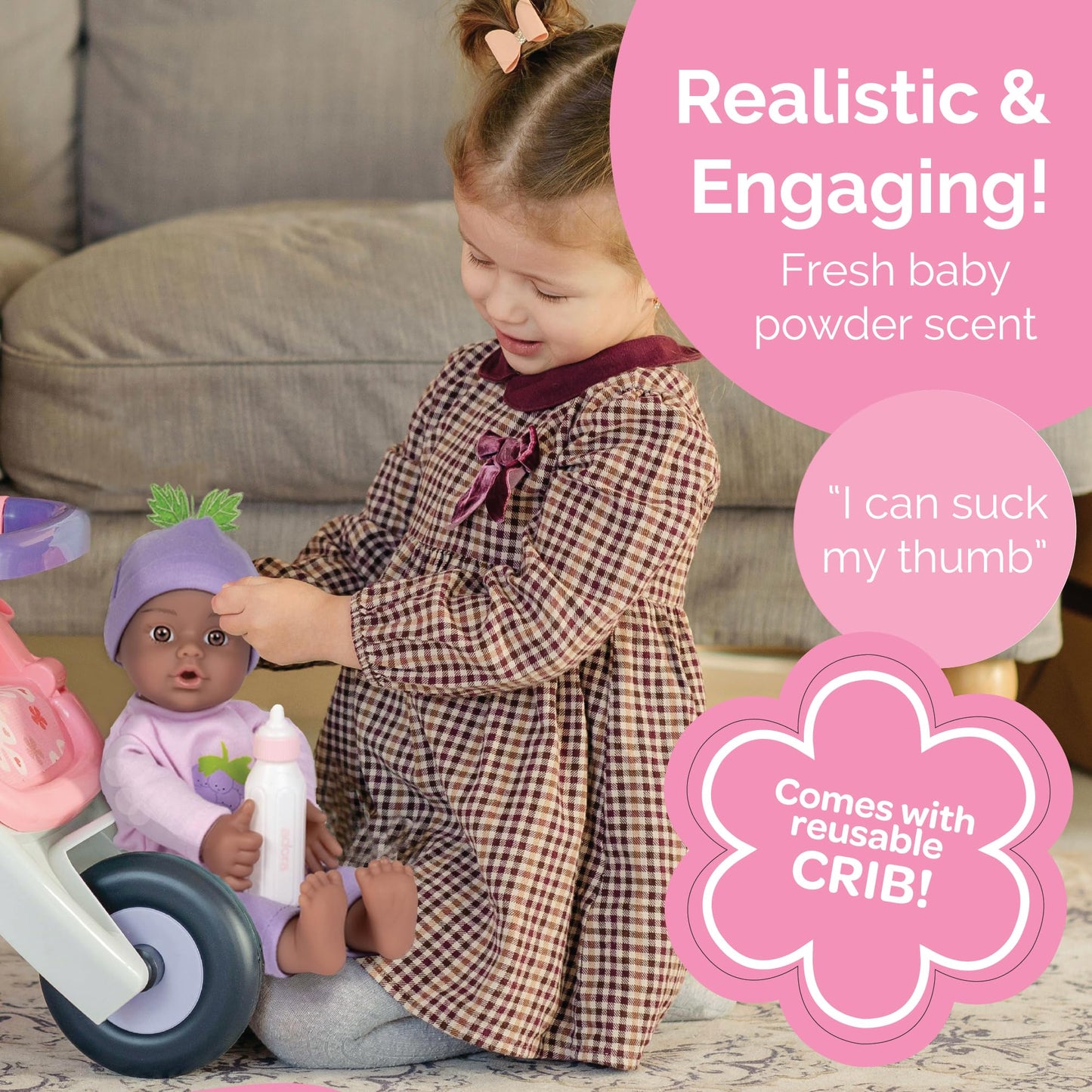 Adora Sweet Baby - 11 Soft & Cuddly Baby Doll, Realistic Features, Gentle Scent, Machine Washable, Lightweight & Easy to Hold