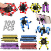 100PCS Fidget Toys Bulk Transformable Fidget Spinner Party Gifts Travel Sensory Toys for Easter Basket Stuffers Birthday Party Favours School Rewards
