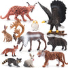 BRETOYIN Forest Animals Figures Playset 10PCS Woodland Animal Figurines Toys Set Plastic Animals Figure Tiger Figurine Wolf Figu