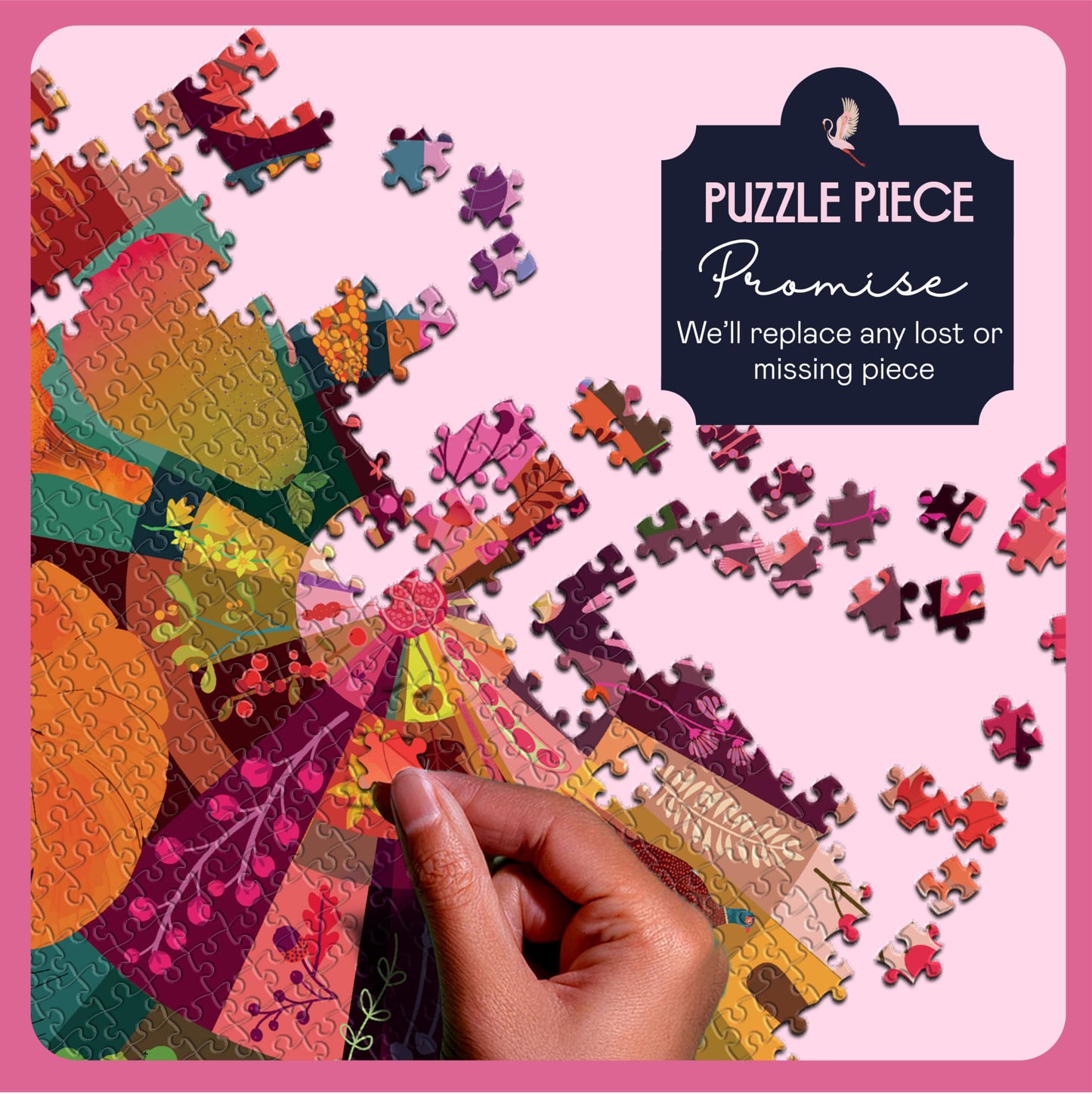 Elena Essex Jigsaw Puzzles 1000 Pieces For Adults - Autumn Wheel | Fall Puzzles | 1000 Piece Puzzle | Cosy Mushroom Pumpkin Fall Puzzle | Jigsaw Puzzle Size 20X28 Inches