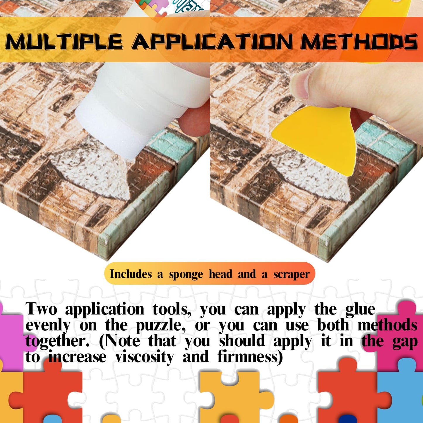 Puzzle Glue With New Sponge Head, Suitable For 1000/3000/5000 Pieces Of Paper And Wood Puzzles, Clear Quick Dry Jigsaw Puzzle Gl