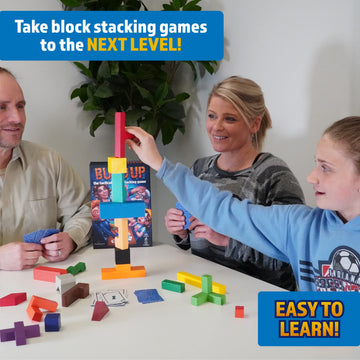 Continuum Games Build Up: The Classic Block Stacking Game 20 Block Tumbling Tower Balancing Game 2-6 Players Ages 8 And Up