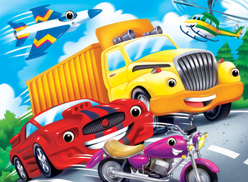 Masterpieces Googly Eyes 48-Piece Jigsaw Puzzle for Kids - Vehicles - 14x19 - Assorted Color