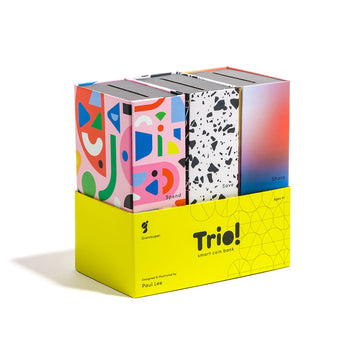 Giantsuper Trio! Smart Coin Bank - 3-in-1 Money-Wise Educational Piggy Bank in Black and White, Gradient, Primary Colors