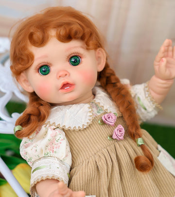 Cloveray Reborn Baby Dolls - 18 Inch Realistic Reborn Toddler Doll Country-Inspired Girl with Braided Hair Straw Hat & Floral Layered Dress Gifts for 3+ Year Old Girls Collectors