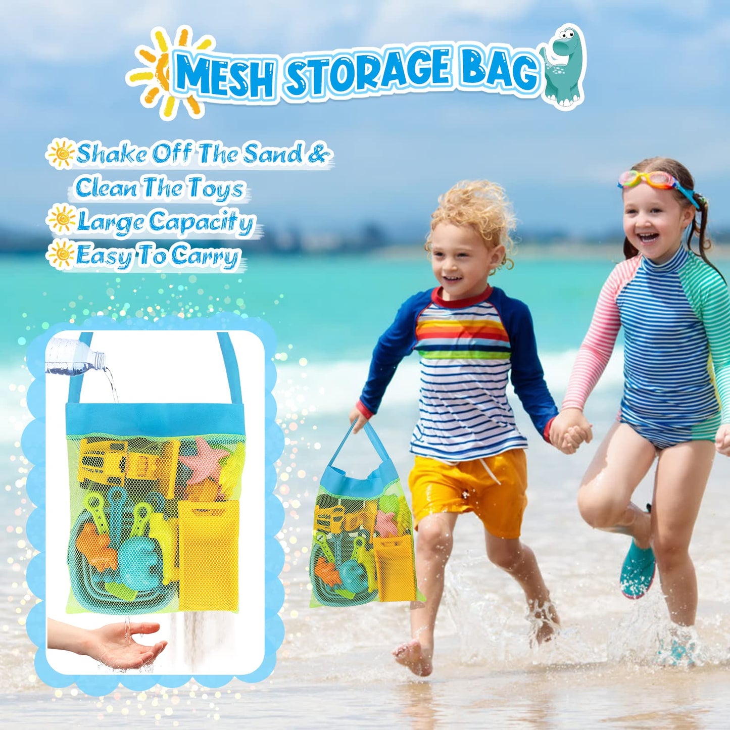 FHOZGECY Beach Toys, 31Pcs Sand Toys, Sandbox Toys with 2 Truck 2 Collapsible Sand Bucket, Shovel Set, Sand Castle Kit, Animal D