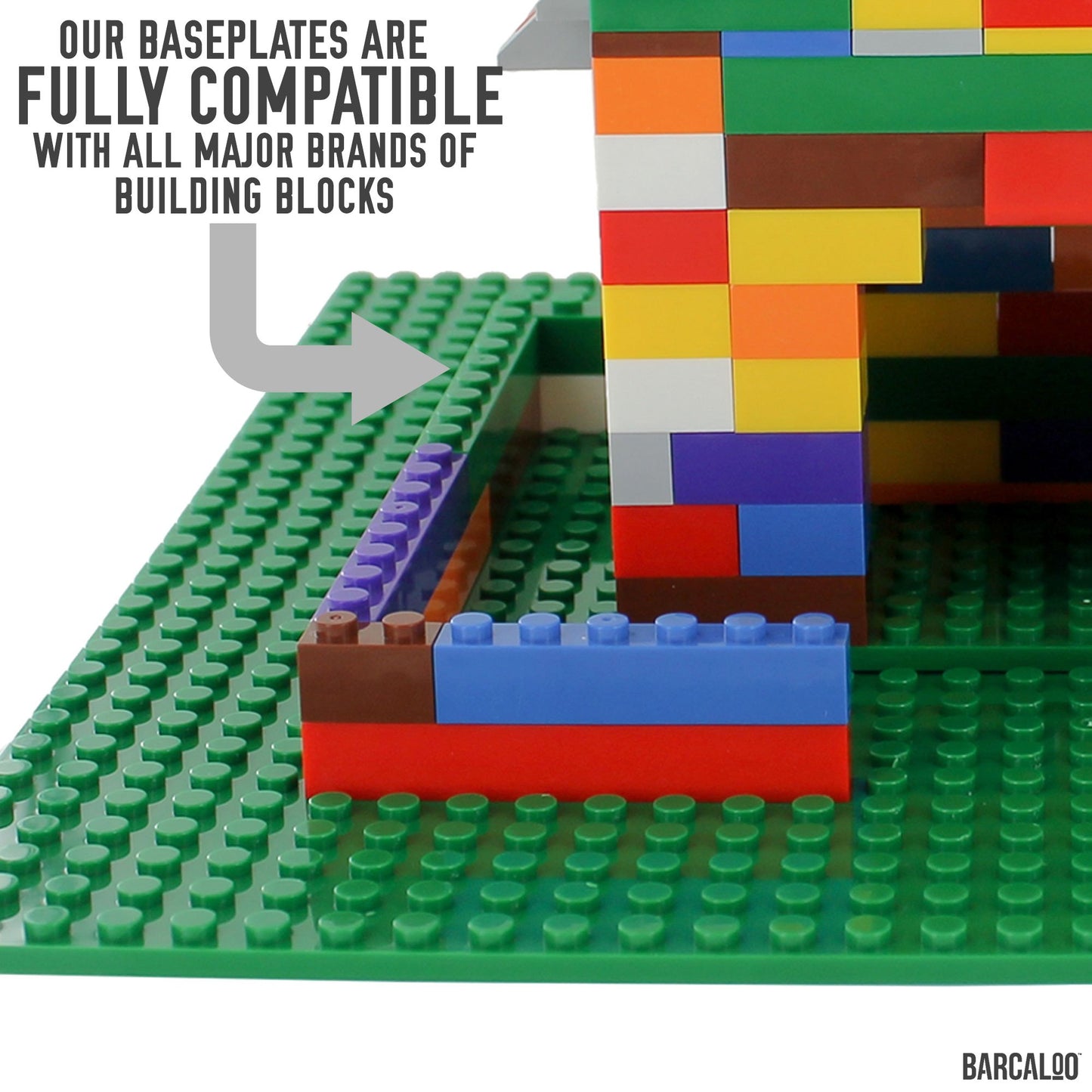 15 Inch X 15 Inch Baseplate For Building Bricks -Two Pack - Green Classic Baseplates Compatible With All Major Brands