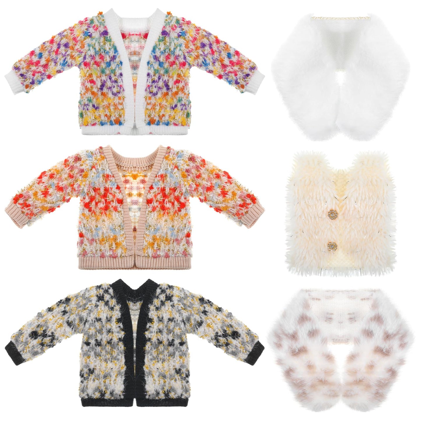 Bencailor 6 Pcs Doll Clothes For 11.8 Inch Doll, Doll Accessories Summer Tops Swimwear Robe Doll T Shirt Dress Winter Coat Jacke