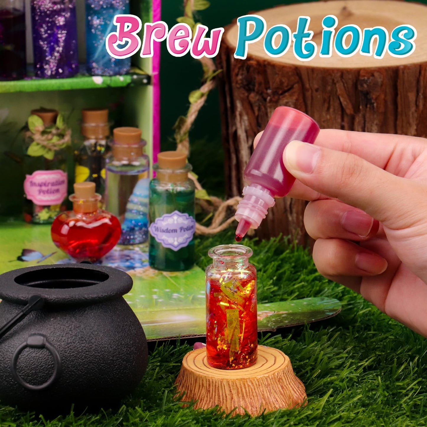 Wookidel Fairy Magic Craft Kit For Kids With 20Pcs Potion Bottles - Fairy Magical Potions Making Craft Kit - Gift For Christmas, Birthday, Creative Art Craft Kit For Girls Boys 6 7 8 9 10 Year Old