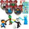 Piggy Action Figure 4 Pack Bundle with 3.5 Figurines of Alfis, Billy, Frostiggy, Willow for Men and Women Plus Stickers | Pig