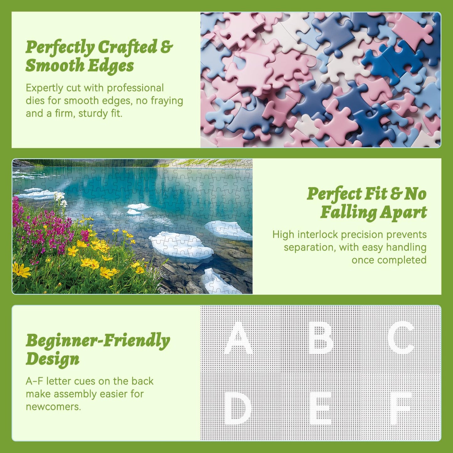300 Piece Puzzle for mature-themeds- Ice Lake & Wildflower Jigsaw Puzzle - Scenic Nature Puzzle for Relaxation - Great Gift for mature-themeds Teens & Kids - Fun & Soothing Art - 20.5 x 15 in