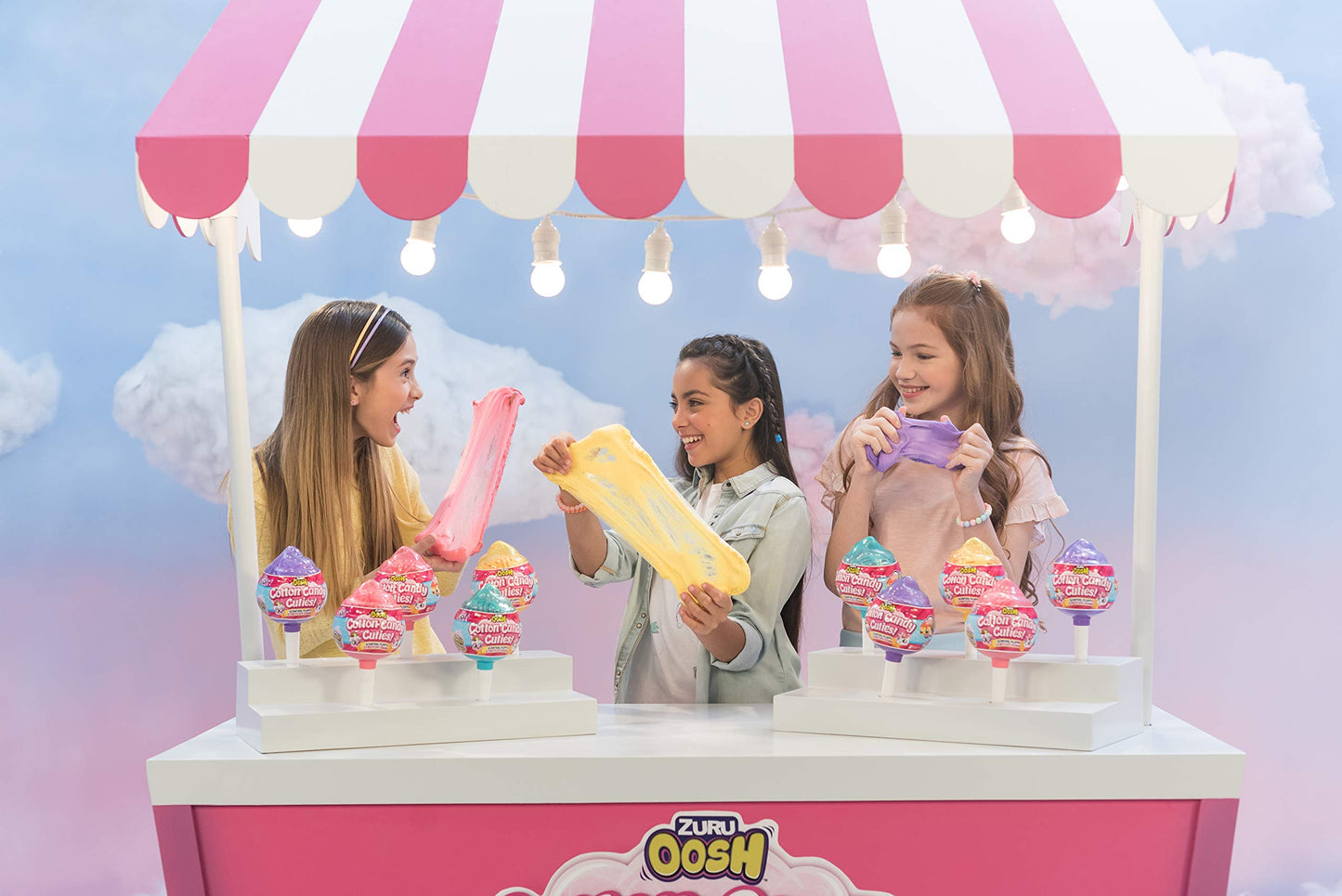 Oosh Slime Cotton Candy Cuties Series 2 By Zuru (Yellow) Scented, Squishy, Fluffy, Soft, Stretchy, Stress Relief, Party Favors, Non-Stick With Collectible Cutie Slow Rise Toy