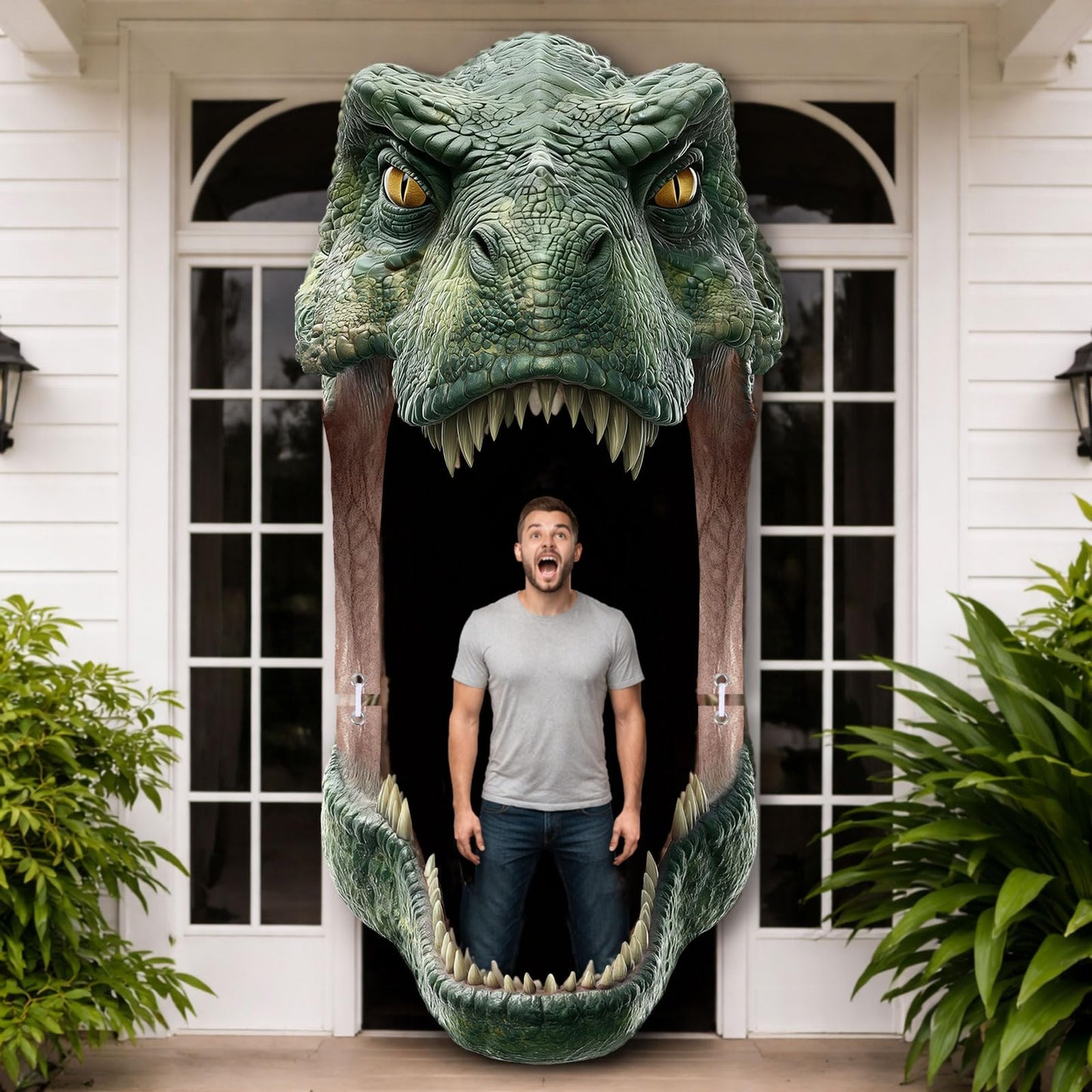 SiliFine Dinosaur Birthday Party Porch Banner Dinosaur Door Decorations Dino Door Banner Backdrop Hanging Supplies for Dino Part