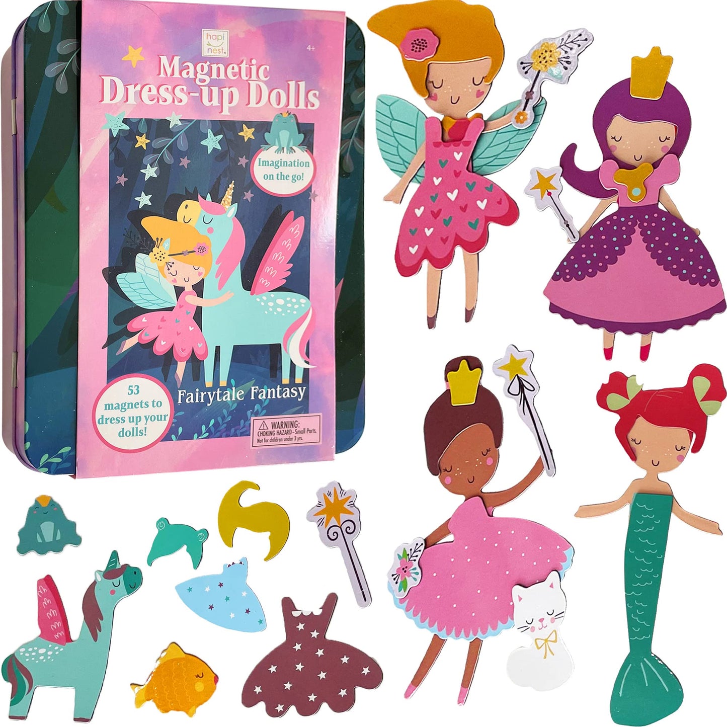 Hapinest Magnetic Dress Up Dolls For Girls, Magnet Dolls Dress Up, Pretend & Play Magnetic Travel Toys Tin Playset, Magnetic Dol