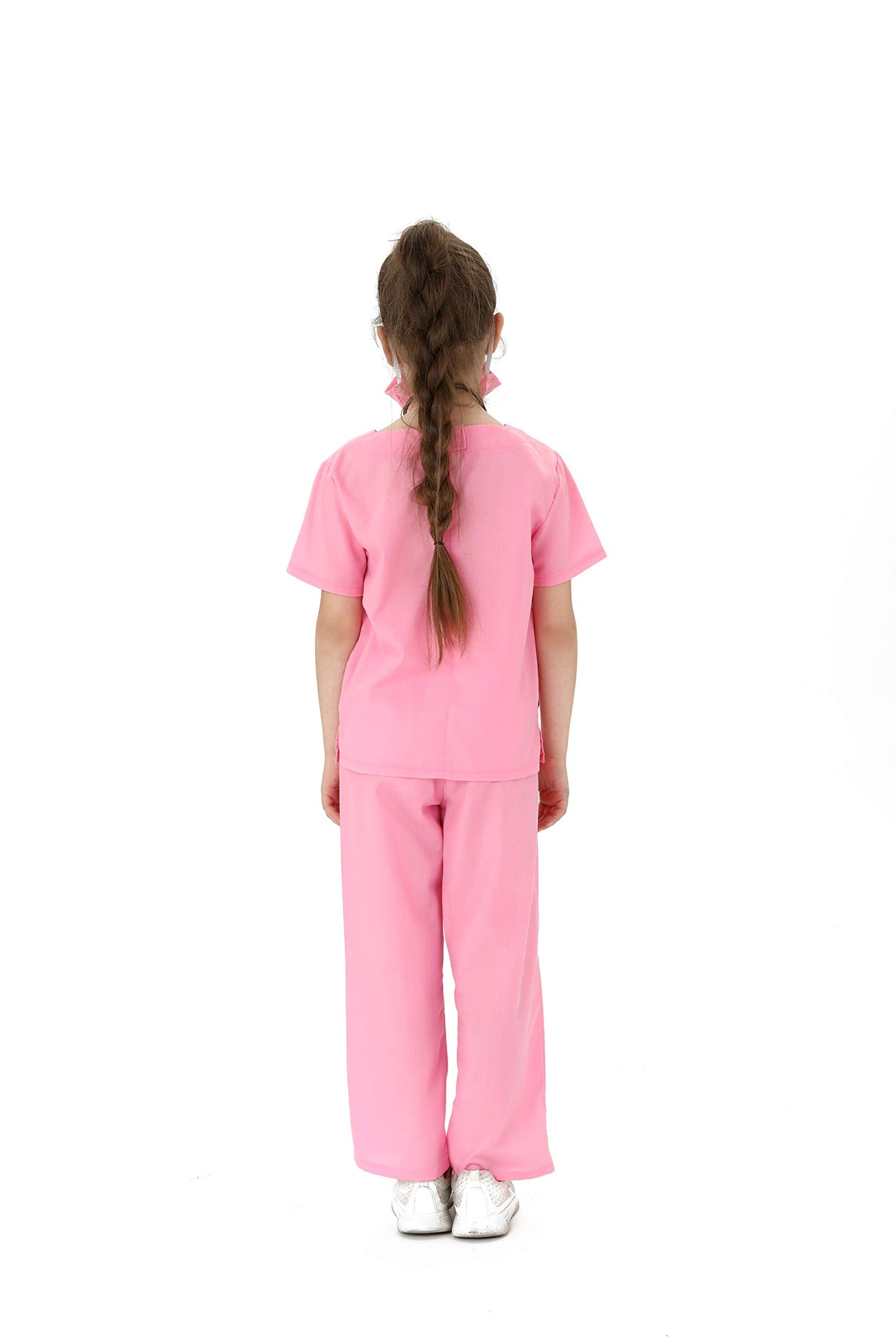 Lingway Toys Kids Pink Cotton Dr.Scrubs Costume Soft Material Realistic Suit For Children'S Pretend Play 4-6Years
