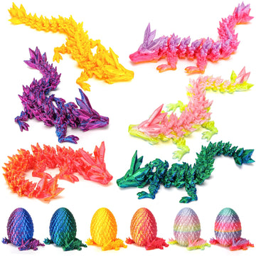 Easter Basket Stufers, 6 Pcs Mini 3D Printed Dragon Eggs With Crystal Dragon Inside, Easter Egg Fillers Easter Gifts For For Chr