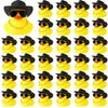 Sotiff 48 Sets Cowgirl Rubber Duck Squeaky Duck Bath Party Toy Duckies Car Dashboard Decorations With Mini Necklace Hat And Sunglasses For Valentine Bathtub Baby Shower Birthday Swimming(Yellow)