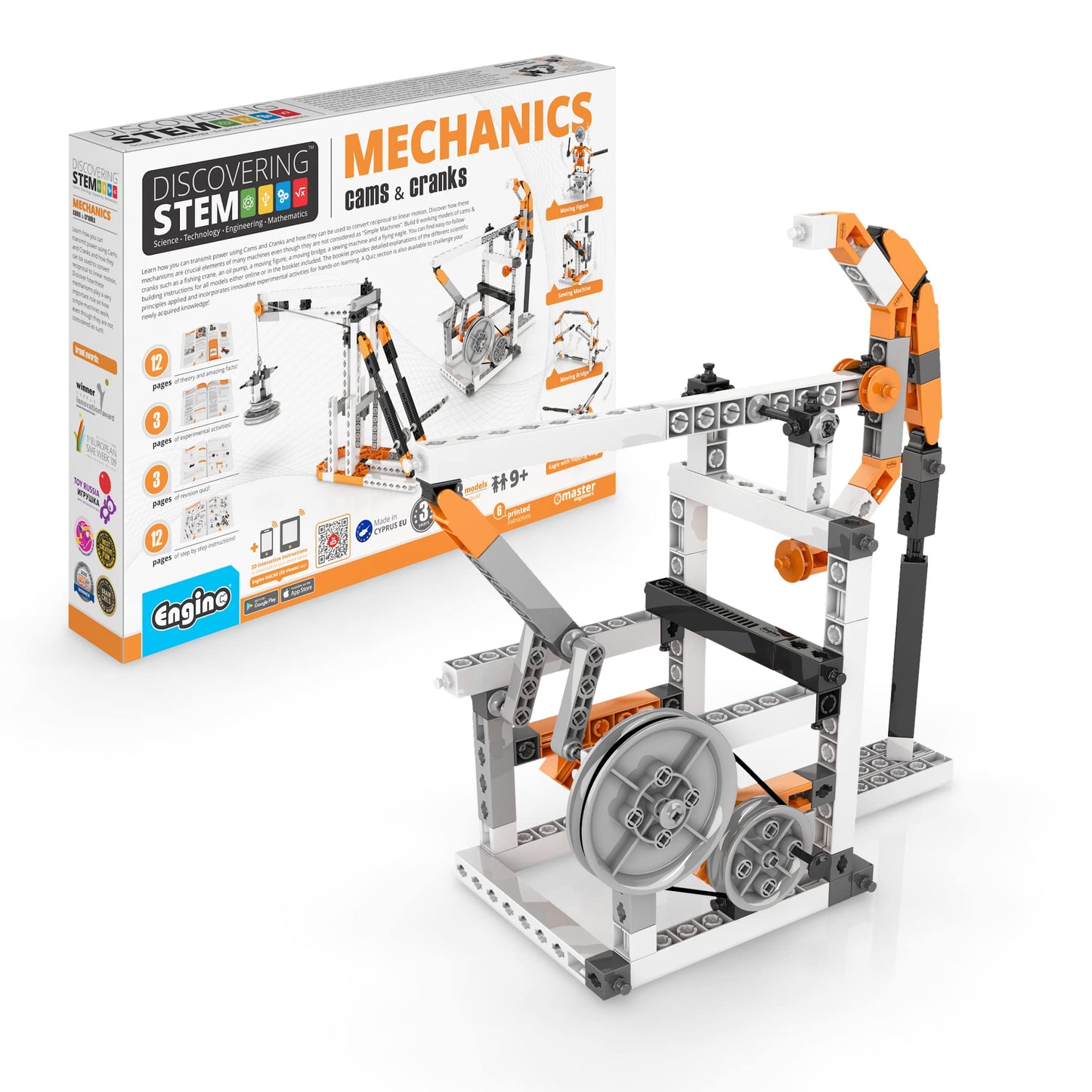 Engino- Stem Toys, Mechanics Cams & Cranks, Construction Toys For Kids 9+, Fun Educational Toys, Gifts For Boys & Girls (8 Model