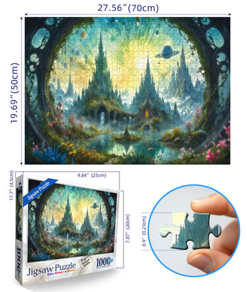 Science Fiction Landscape Jigsaw Puzzles For Adults Fantasy 1000 Piece Puzzle For Adults With Letters On Back Challenging Family