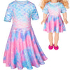 Doll And Girl Matching Nightdress Mermaid Dress Nightgowns Costume For Girl And 18'' American Girl Doll Clothes(3-140)