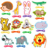 Jungle Animal Lacing Cards 12 Pack Sewing Kits for Kids Lion Wild Animal Cardboard Double Side Kids Sewing Cards Lacing Playing