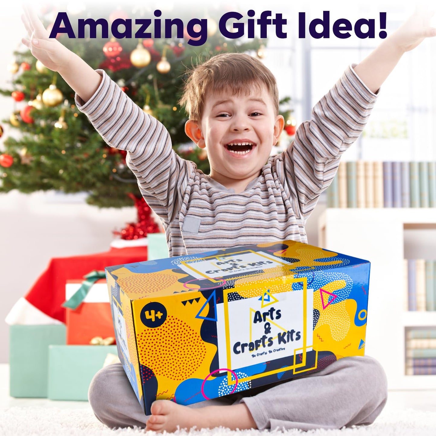 FUNZBO Arts and Crafts Supplies for Kids - Crafts Kits with Pipe Cleaners, Construction Paper, Pom poms, Googly Eyes, Crafts for