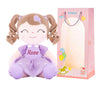 Gloveleya Personalized Curly Doll With Your Name - Cute Custom Light Purple Soft Plush Doll For Girls Plush Doll Customized Gifts