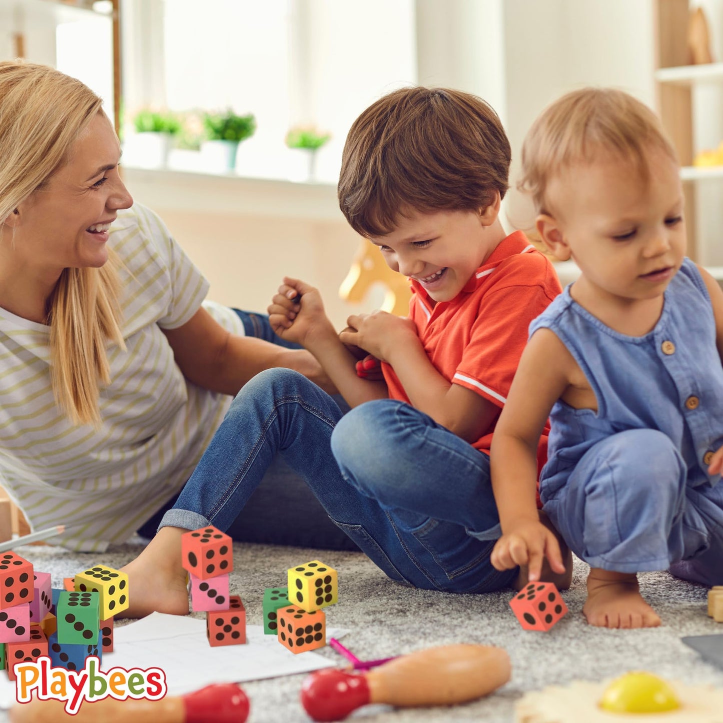 Big Foam Dice Set - 48-Pack, Jumbo, And Colorful Dice For Kids - Ideal For Boosting Math Skills, Great Gifts, And Party Fun