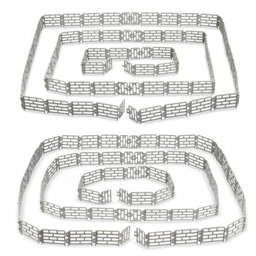 Toymany 64PCS Mini Plastic Fence for Farm Animals - Medium Silver Horse Corral for Kids and Toddlers
