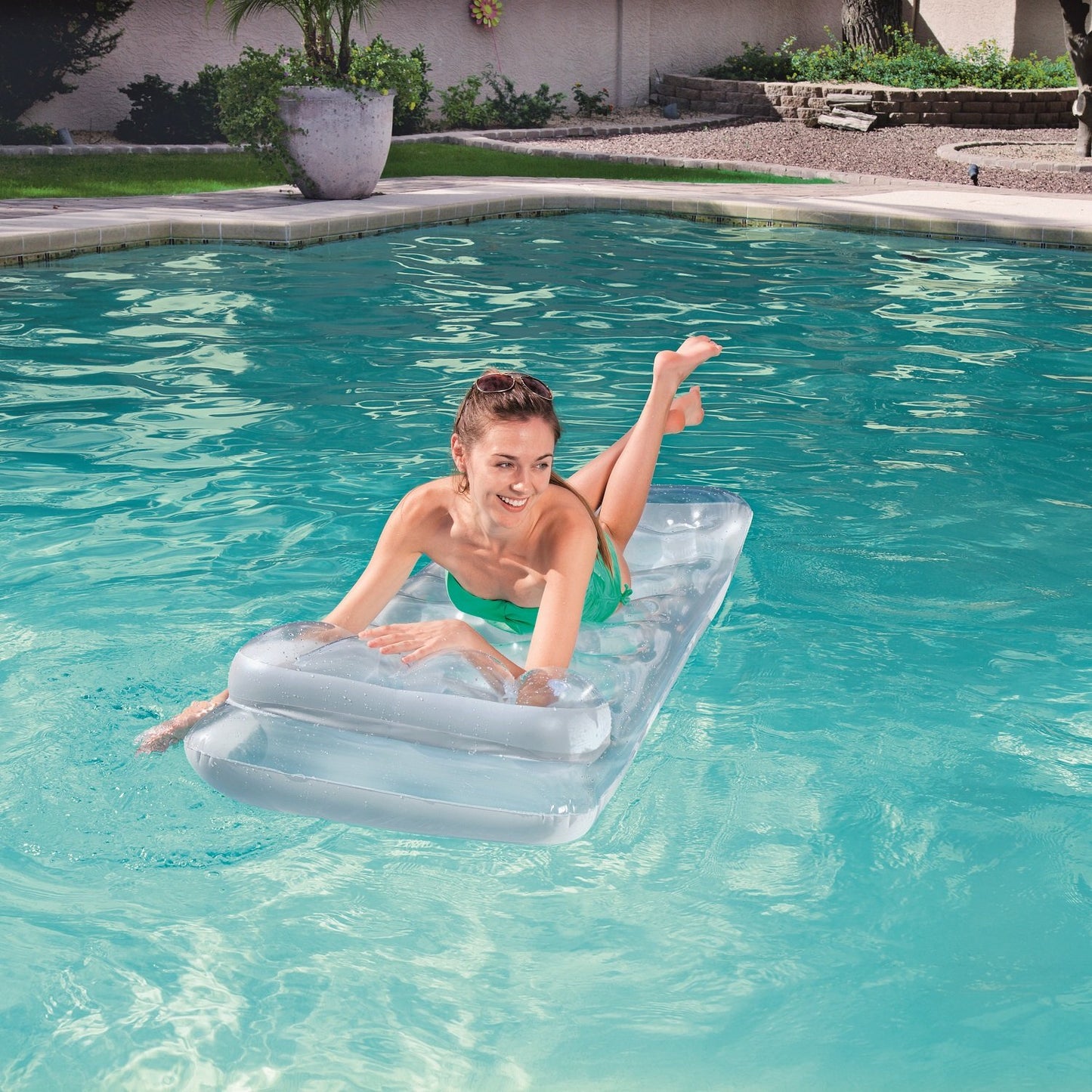 H2OGO! Metal Tech Lounge Inflatable Pool Float
