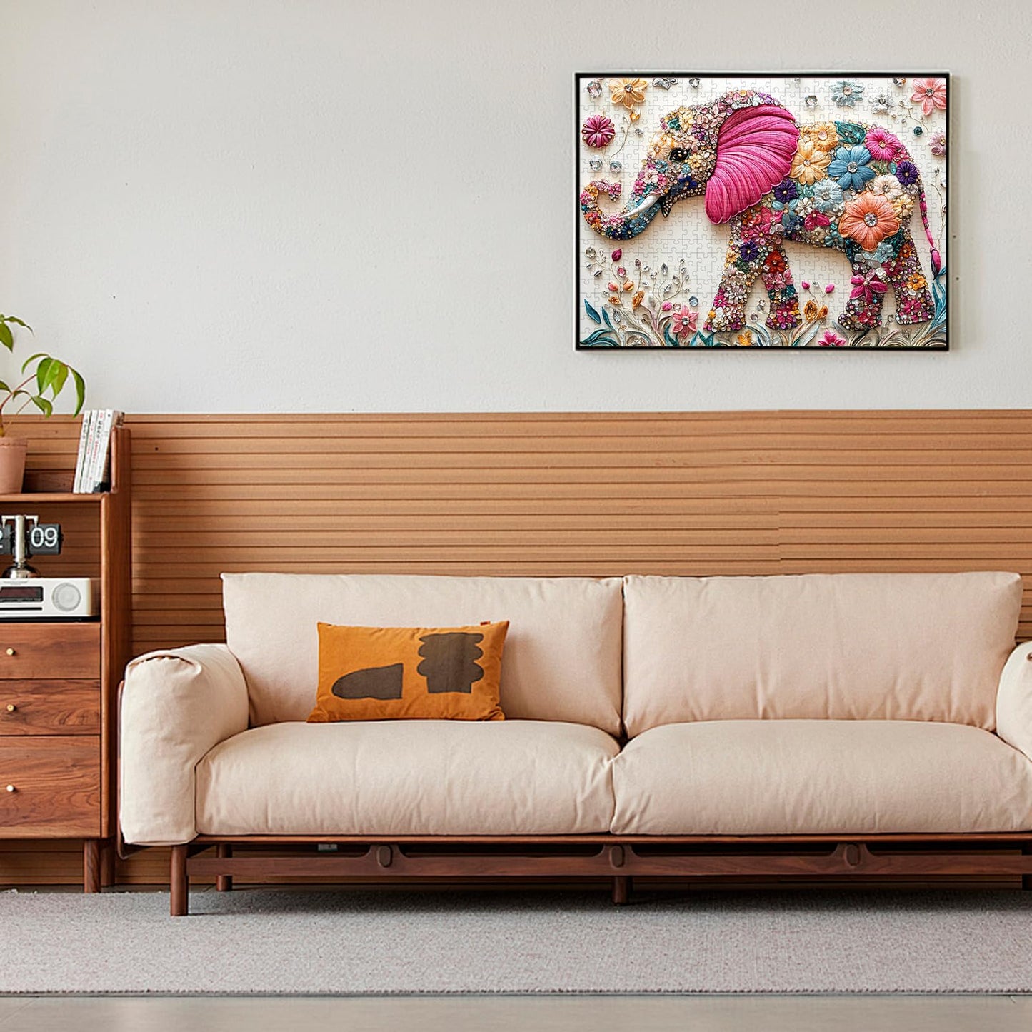 Puzzles 500 Pieces for mature-themeds Elephant Jigsaw Puzzle 500 Pieces for mature-themeds Seniors Kids Colorful Crystal Flower Puzzles Beautiful Diamond Art Puzzle Challenging Family Game Great Gift 20.5 * 15in