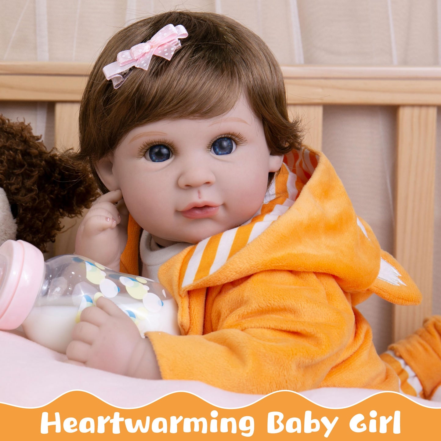 Ekokiz Realistic Baby Dolls 22-Inch Lifelike Baby Dolls Soft Cloth Body Lovely Real Life Reborn Baby Dolls With Clothes And Toy