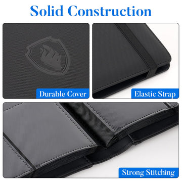 enhanced 9 Pocket Card Binder for 540 Cards Fabmaker PU Cover Trading Card Binder Sturdy Card Collection Album Sleek Card Holder Folders for YuGiOh MTG TCG Game Cards & Sports Cards Green
