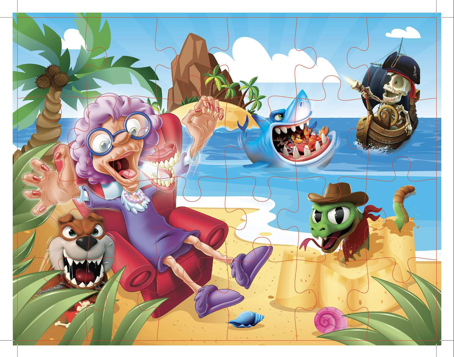 Greedy Granny - Take The Treats Don'T Wake Granny Game - Includes A Fun Colorful 24Pc Puzzle By Goliath, Multi Color, 7.5 X 4.92