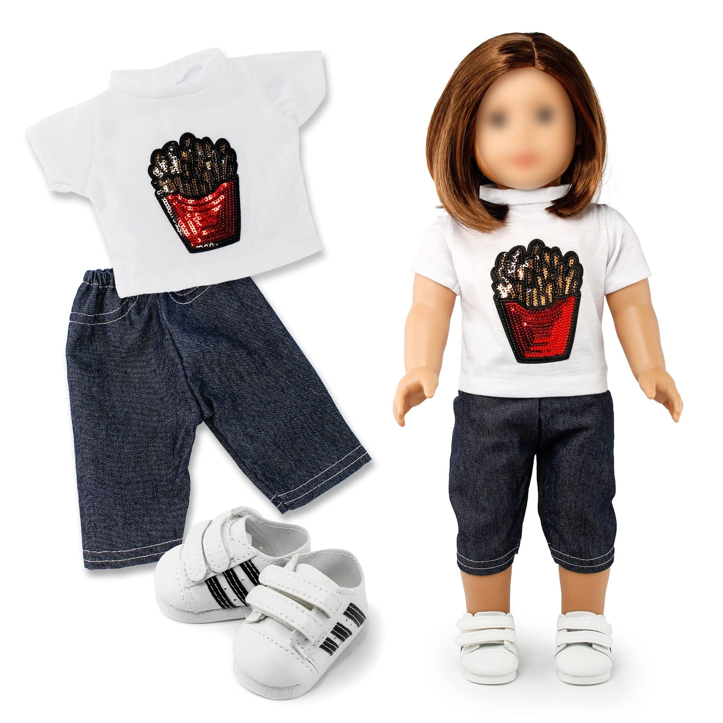 Oct17 Doll Clothes For American Girl 18 Inch Dolls Wardrobe Makeover Outift Christmas Santa Casual Dress Boots Bundle