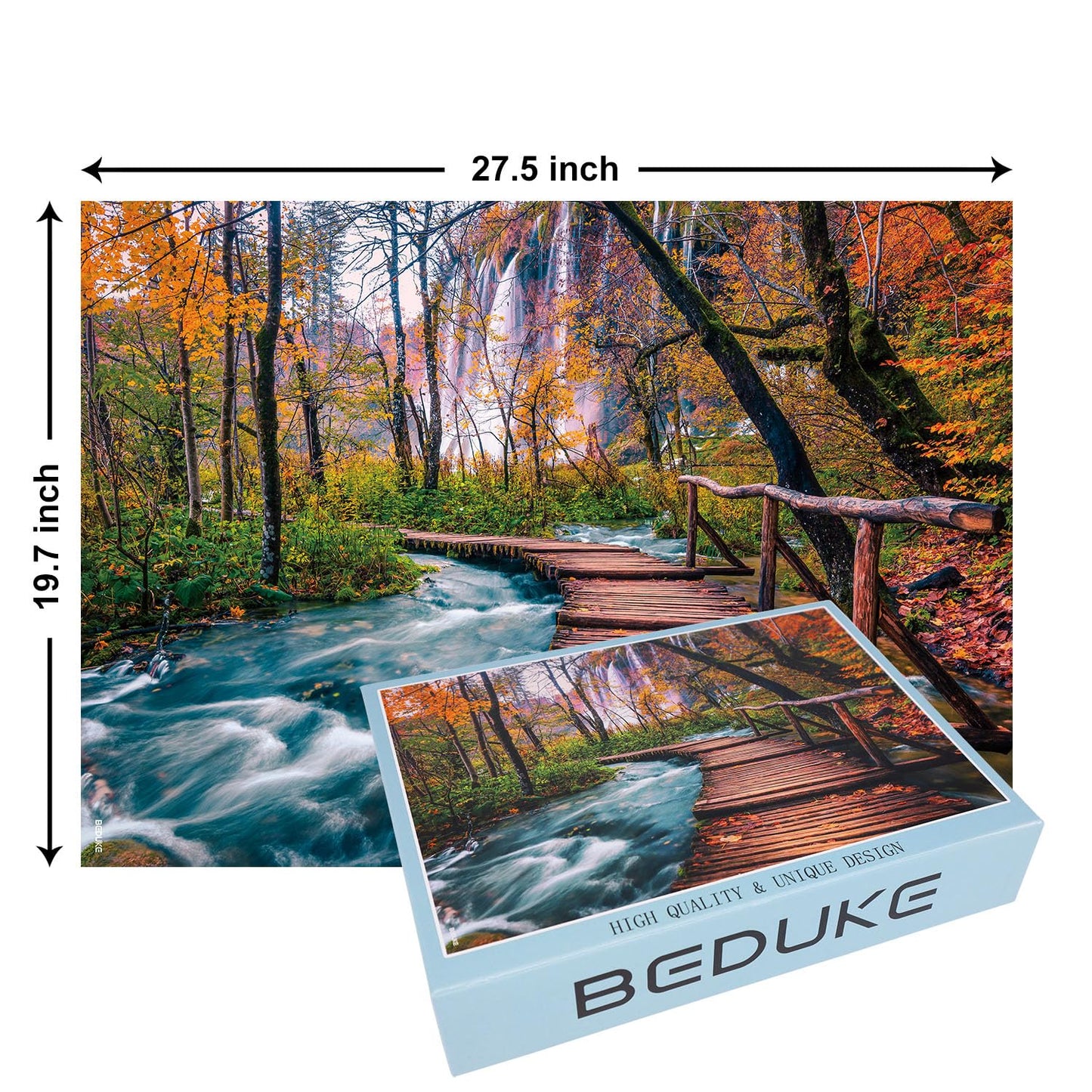 Beduke Jigsaw Puzzles For Adults 1000 Pieces Family Game Autumn Forest 1000 Piece Puzzle Thick Sturdy Precise Interlocking Age 14+