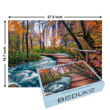 Beduke Jigsaw Puzzles For Adults 1000 Pieces Family Game Autumn Forest 1000 Piece Puzzle Thick Sturdy Precise Interlocking Age 14+