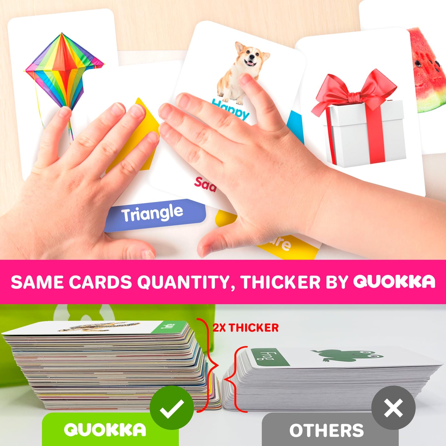 Quokka Abc Learning Flash Cards For Toddlers 2-4 Years Old - 60 Realistic Flashcards For Kids Ages 1-3-5 - Alphabet Numbers Colo