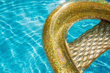 PoolCandy Sun Chair Water Raft, Gold Glitter