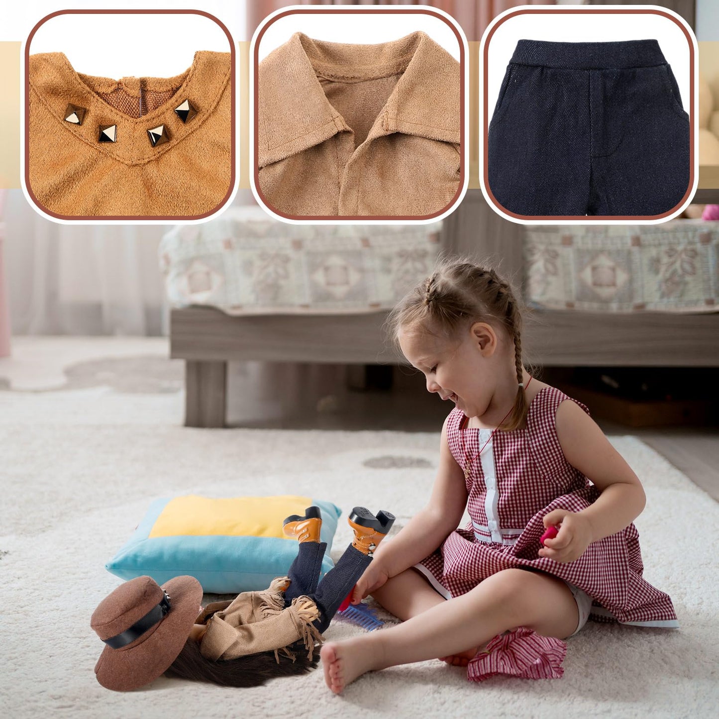 Bencailor Christmas 18 Inch Doll Clothes And Accessories Winter Doll Outfits Set Sweaters Trousers Hats Shoes For 18 Inch Doll G