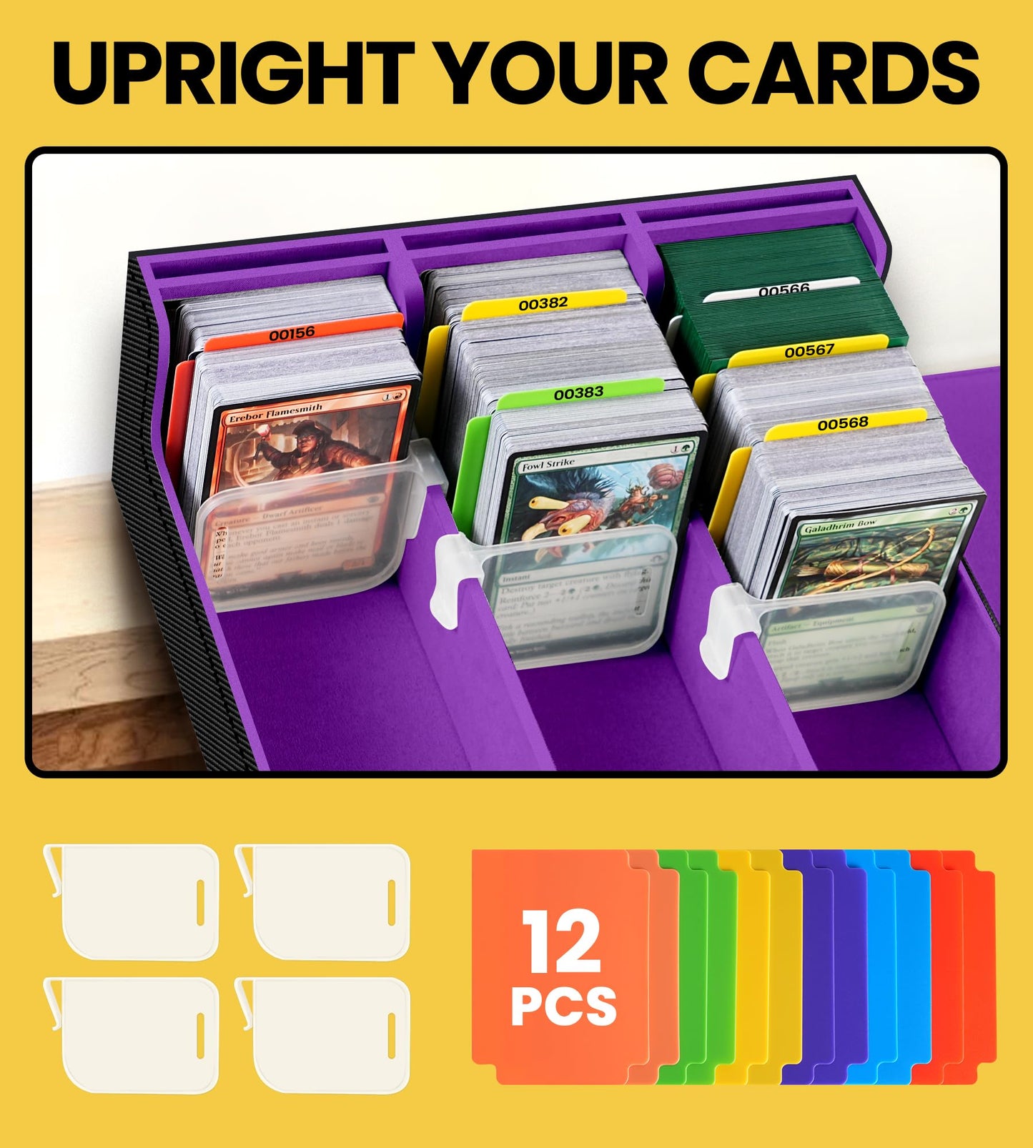 Newloop Trading Cards Storage Box - 6-Window Display 2400+ Tcg Commander Deck Case With 6 Card Holders For Magic The Gathering Y