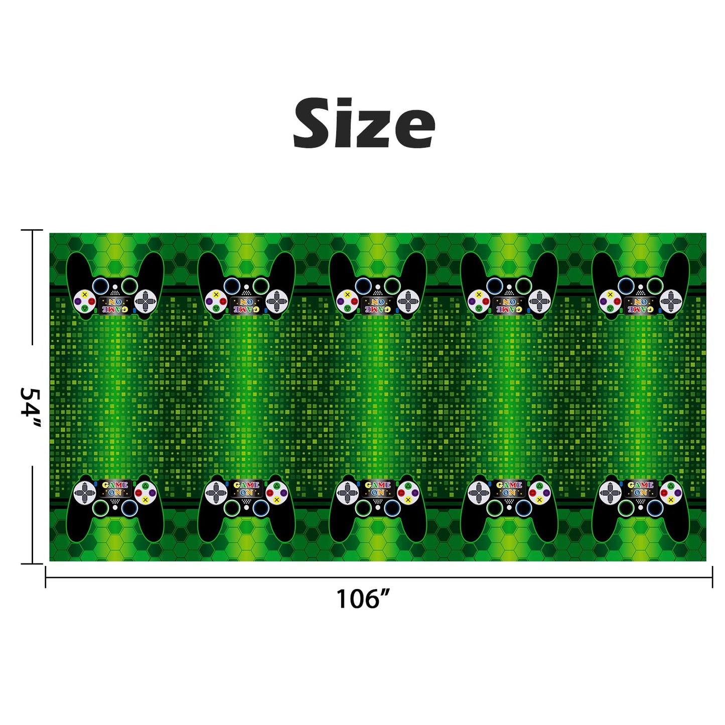 Wernnsai Video Game Table Covers - 108''X 54'' Disposable Printed Plastic Tablecloth, Party Supplies For Kids Player Geek Game Themed Party Decoration
