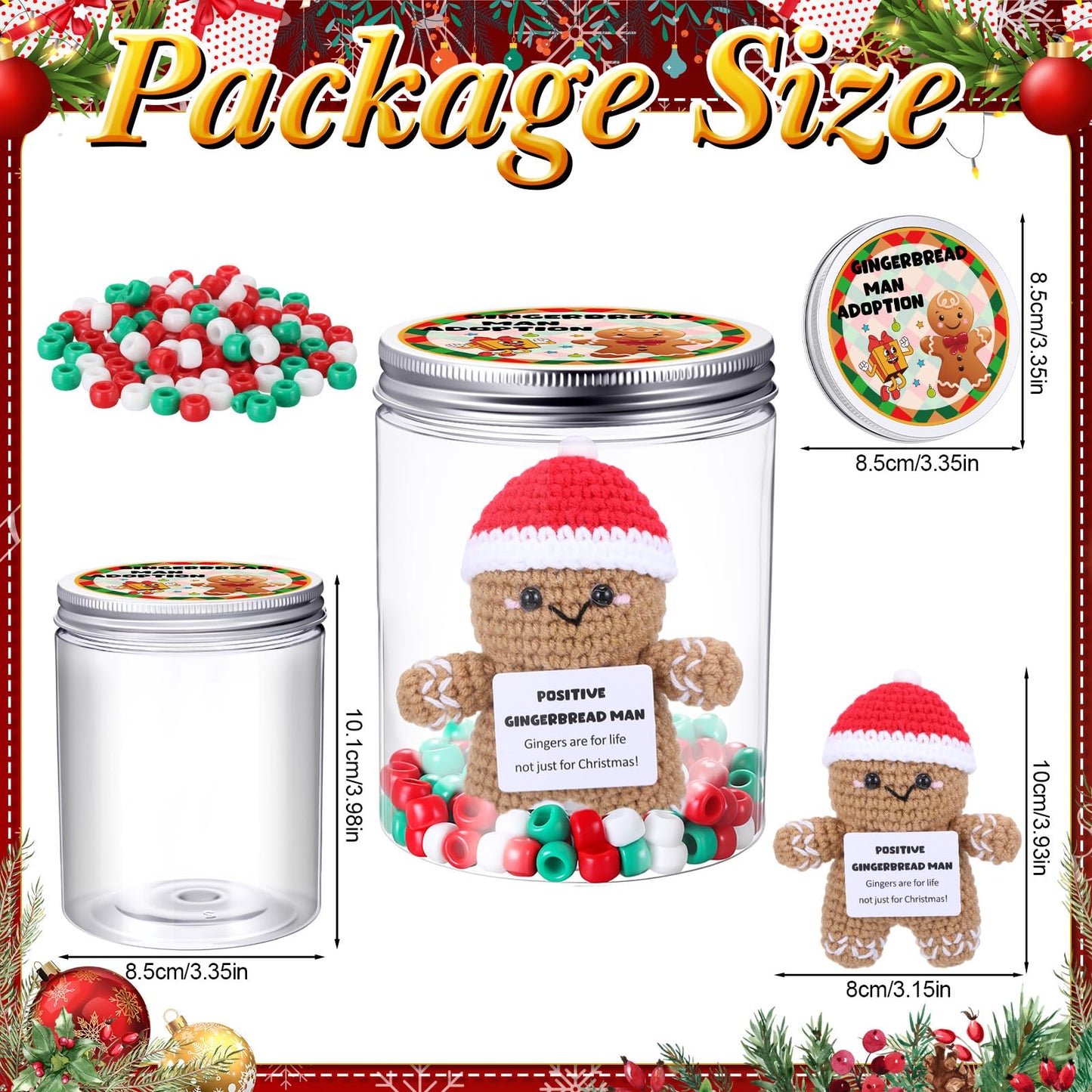 Suncalla Christmas Basket Stuffers Adopt Gingerbread Man Positive Christmas Crochet Gift Handmade Knitting Party Doll Gift Suppl