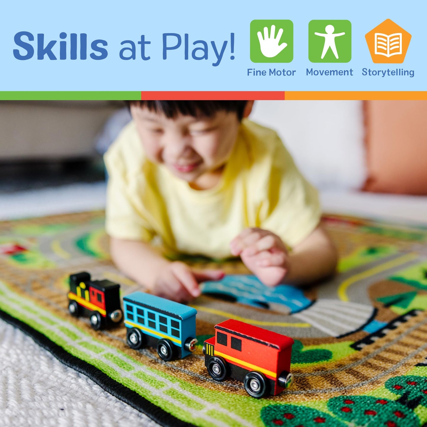 Melissa & Doug Wooden Magnetic Train Cars - 8 Piece Educational And Skill-Building Wooden Toy For Boys And Girls Magnetic Train, For Toddlers And Kids Ages 3+