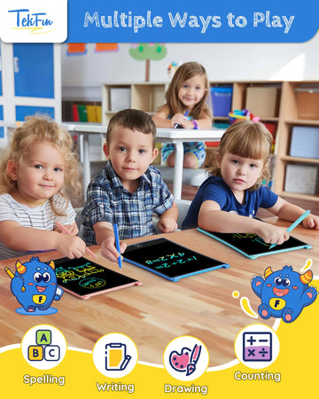 Tekfun 8.5In 2 Pack Lcd Writing Tablet For Kids Coloring Doodle Board Magic Drawing Pad For Kids With Anti-Lost Stylus, Car Trip