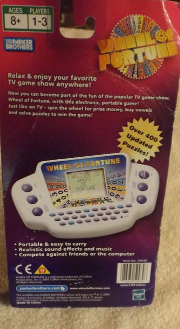 Hasbro Gaming Wheel Of Fortune Handheld Electronic Game