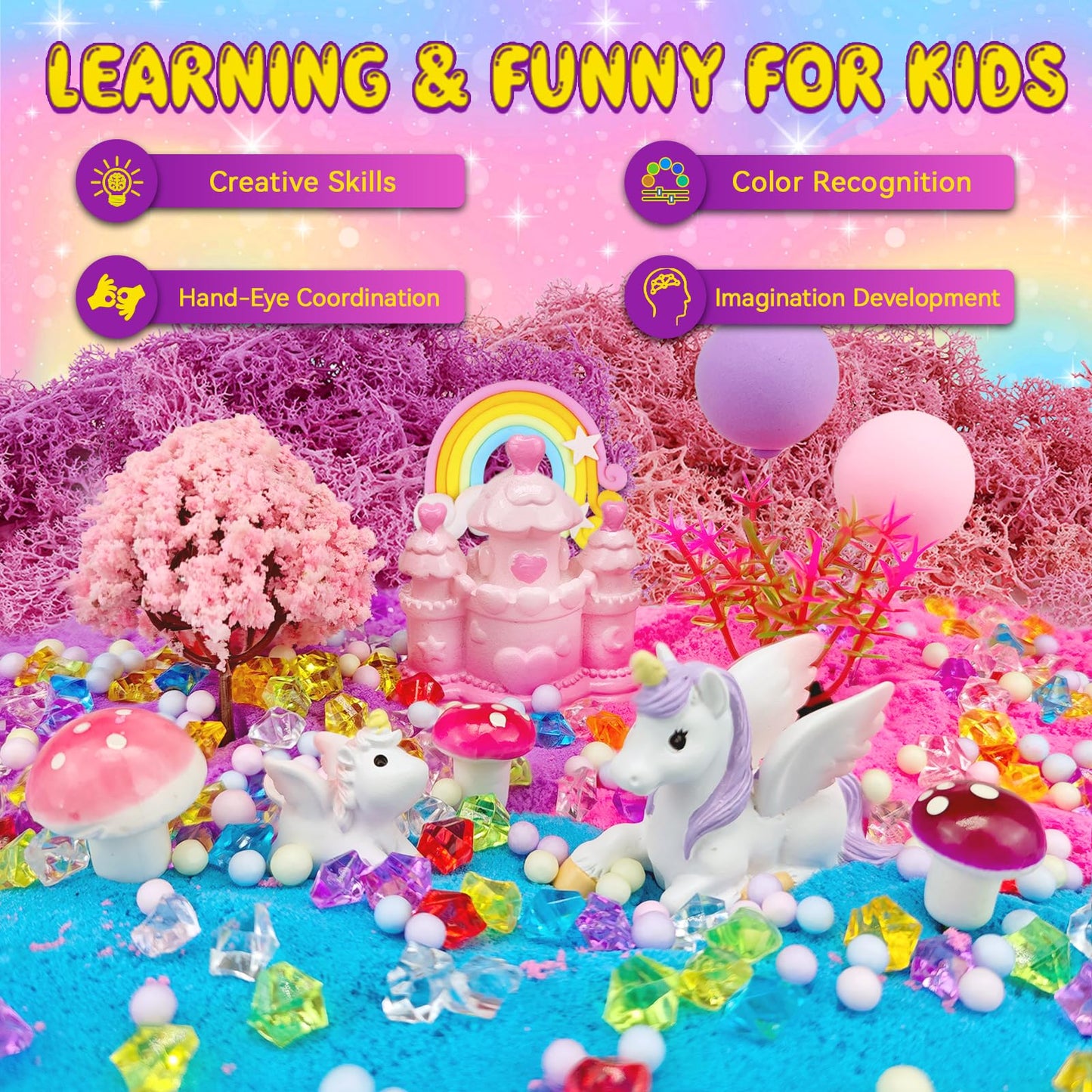 Unicorn Terrarium Crafts Kit For Kids-Led Night Light Up & Remote Unicorn Birthday Gifts Toys For Girls Ages5 6 7 8 9 10 Year Ol